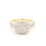 Anillo Oro 18K Sello con Diamantes
