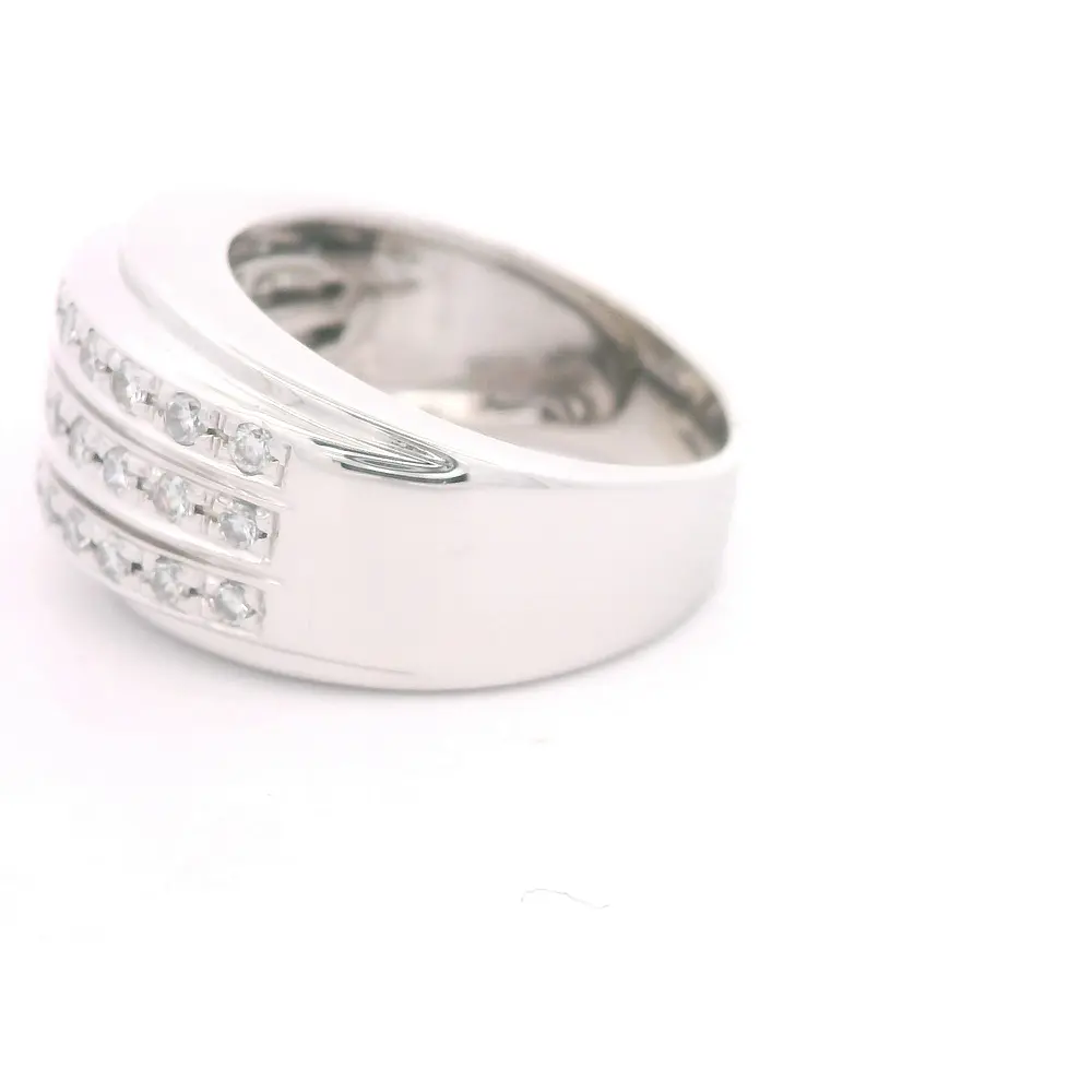 Anillo Oro 18K Triple con Diamantes