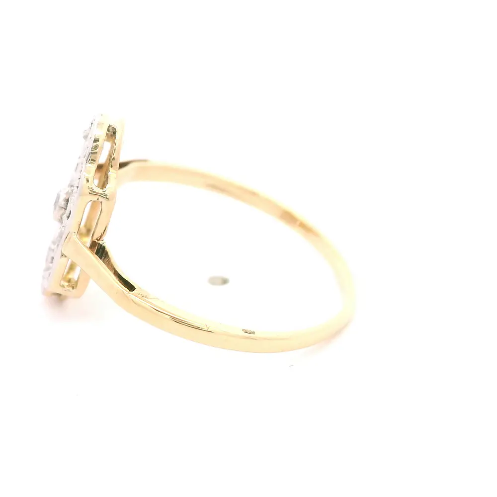 Anillo Oro 18K Geométrico con Diamantes