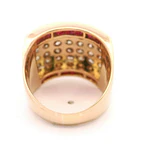 Anillo Oro 18K Sello con Diamantes