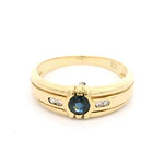 Anillo Oro 18K Bombe con Zafiro