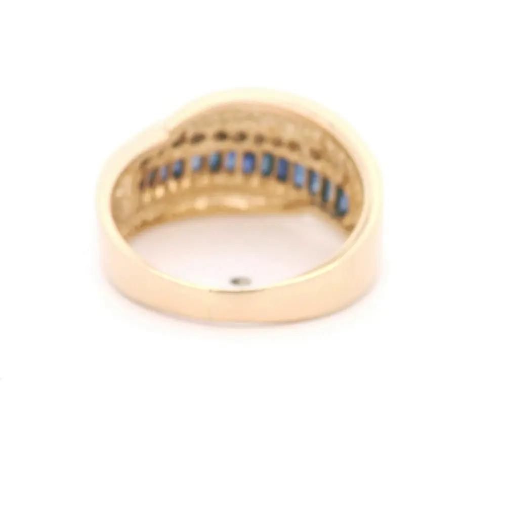 Anillo Oro 14K Cintillo con Zafiros