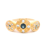 Anillo Oro 18K Circular con Zafiros