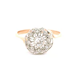 Anillo Oro 18K Flor con Diamantes