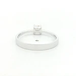 Anillo de Oro Blanco 18K Solitario Rodinado con Diamante Natural