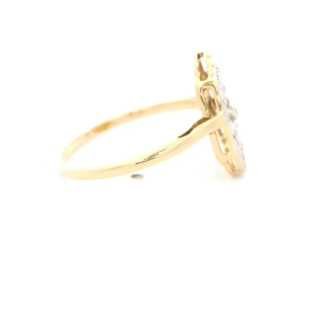 Anillo Oro 18K Geométrico con Diamantes