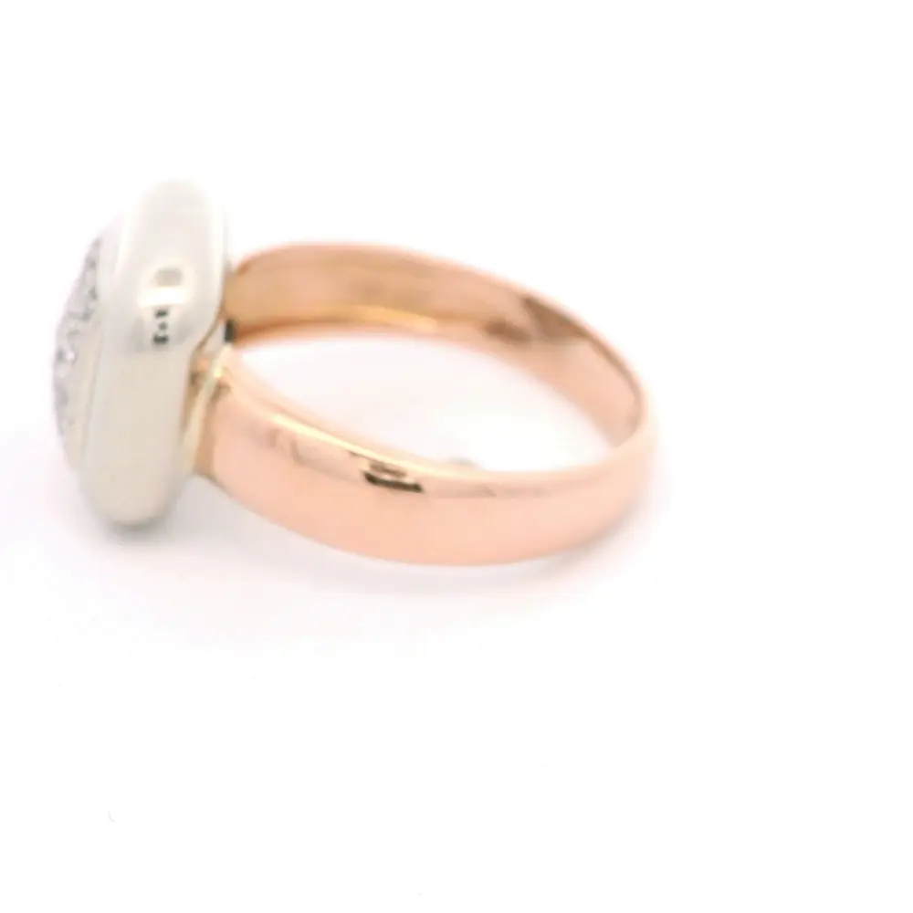 Anillo Oro 18K Halo con Diamantes