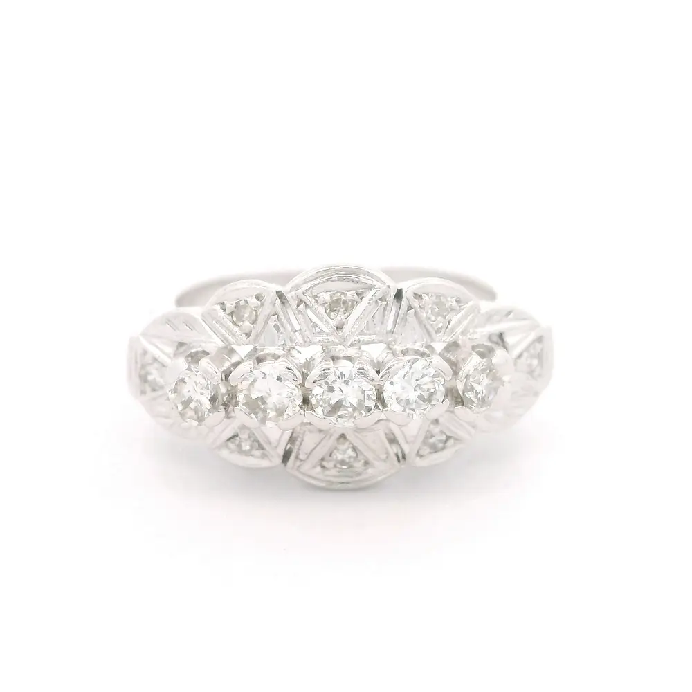 Anillo Oro 18K Rombo con Diamantes