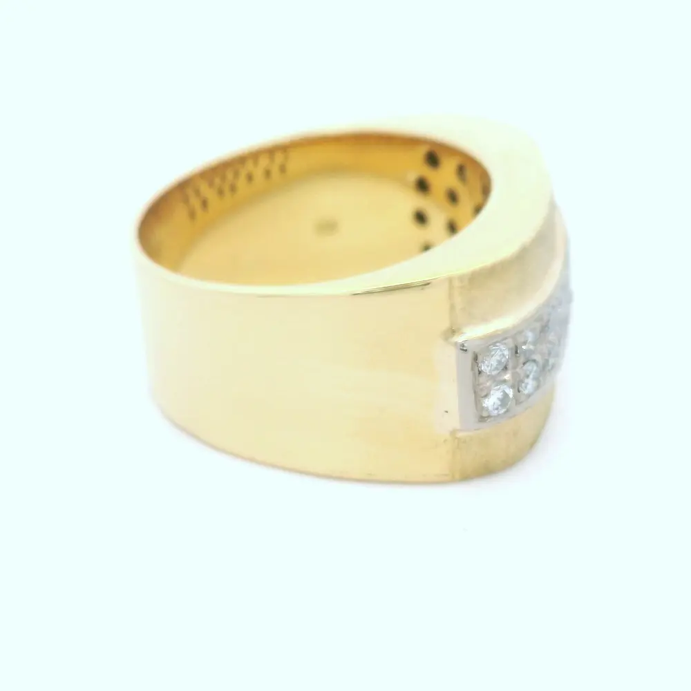 Anillo Oro 18K Cintillo con Diamantes