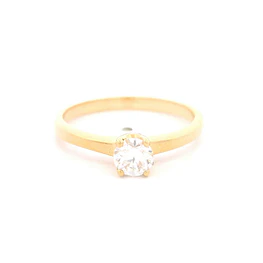 Anillo Oro 18K Solitario con Moissanita