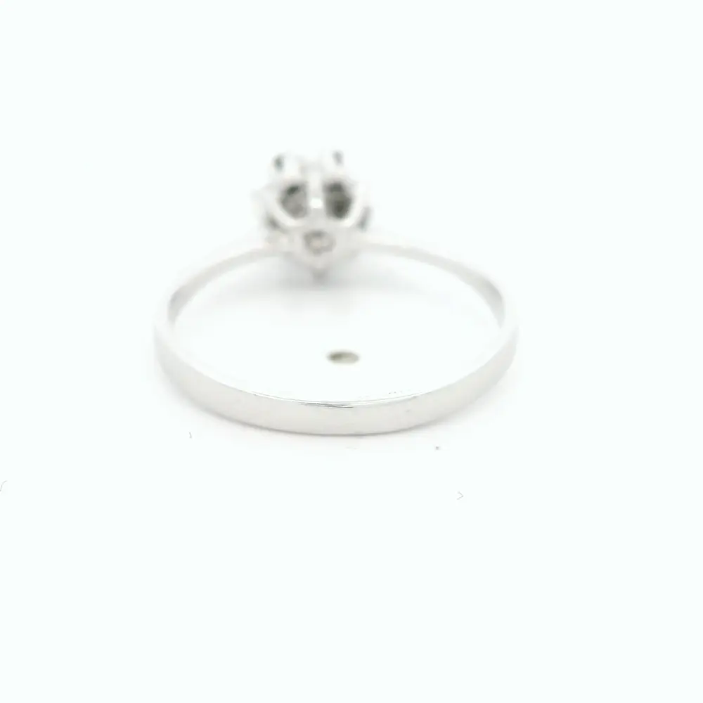 Anillo Oro 14K Flor con Diamantes