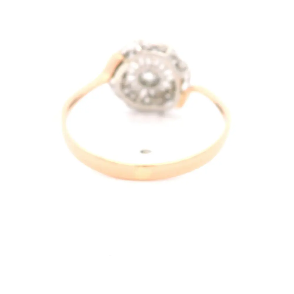 Anillo Oro 18K Flor con Diamantes