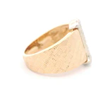 Anillo Oro 14K Bombe con Diamantes