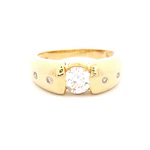 Anillo Oro 18K Bombe con Diamante