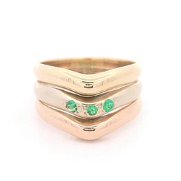 Anillo Oro 18K Ipsilon con Esmeraldas