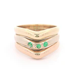 Anillo Oro 18K Ipsilon con Esmeraldas