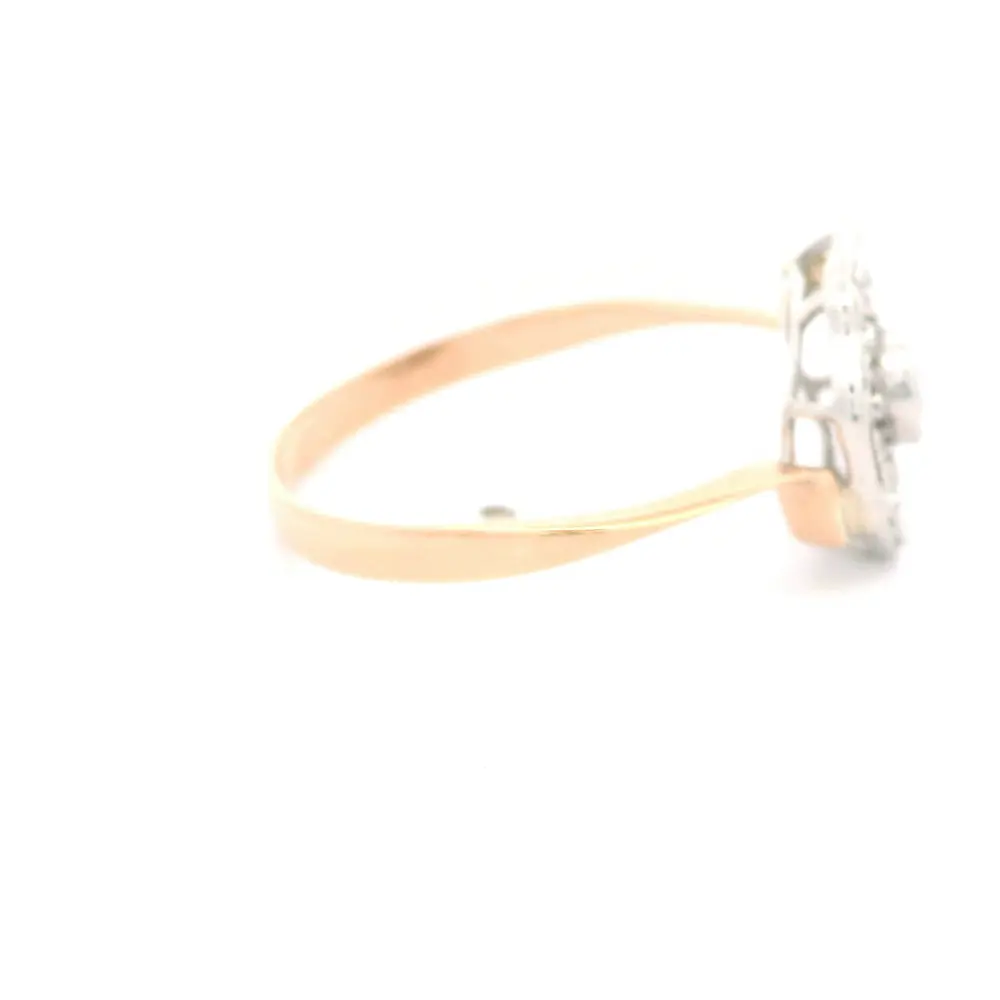 Anillo Oro 18K Flor con Diamantes