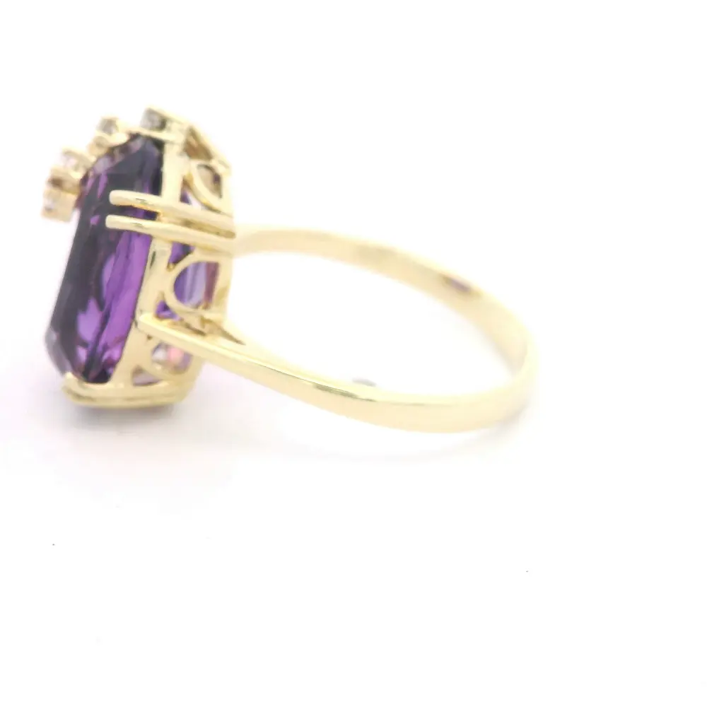 Anillo Oro 14K Crossed con Amatista