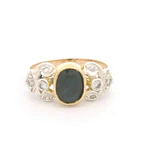 Anillo Oro 18K Lazo con Piedra Azul