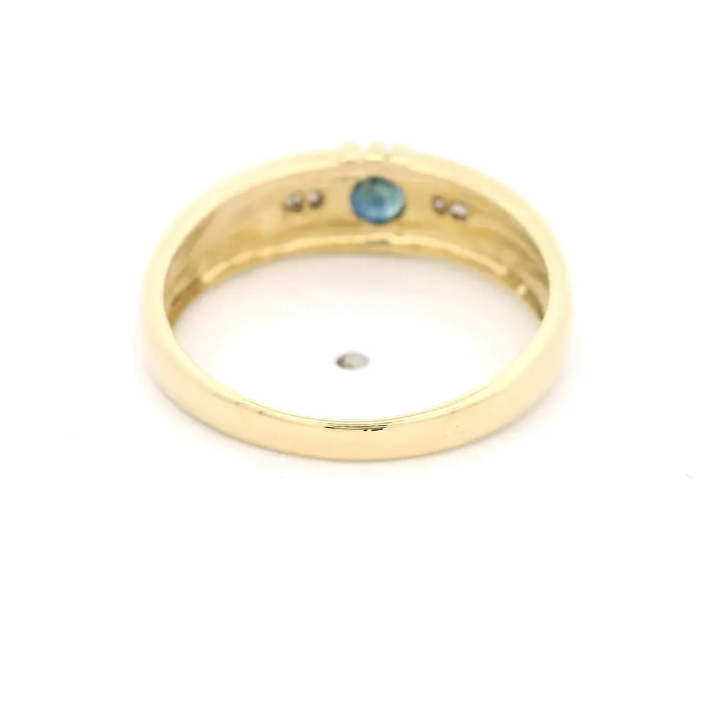 Anillo Oro 18K Bombe con Zafiro