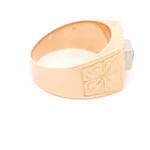 Anillo Oro 18K Sello con Diamante