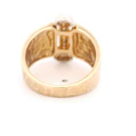 Anillo Oro 14K Bombe con Diamantes