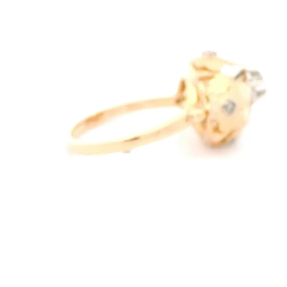 Anillo Oro 18K Calado con Diamantes