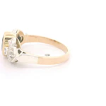 Anillo Oro 18K Lazo con Piedra Azul