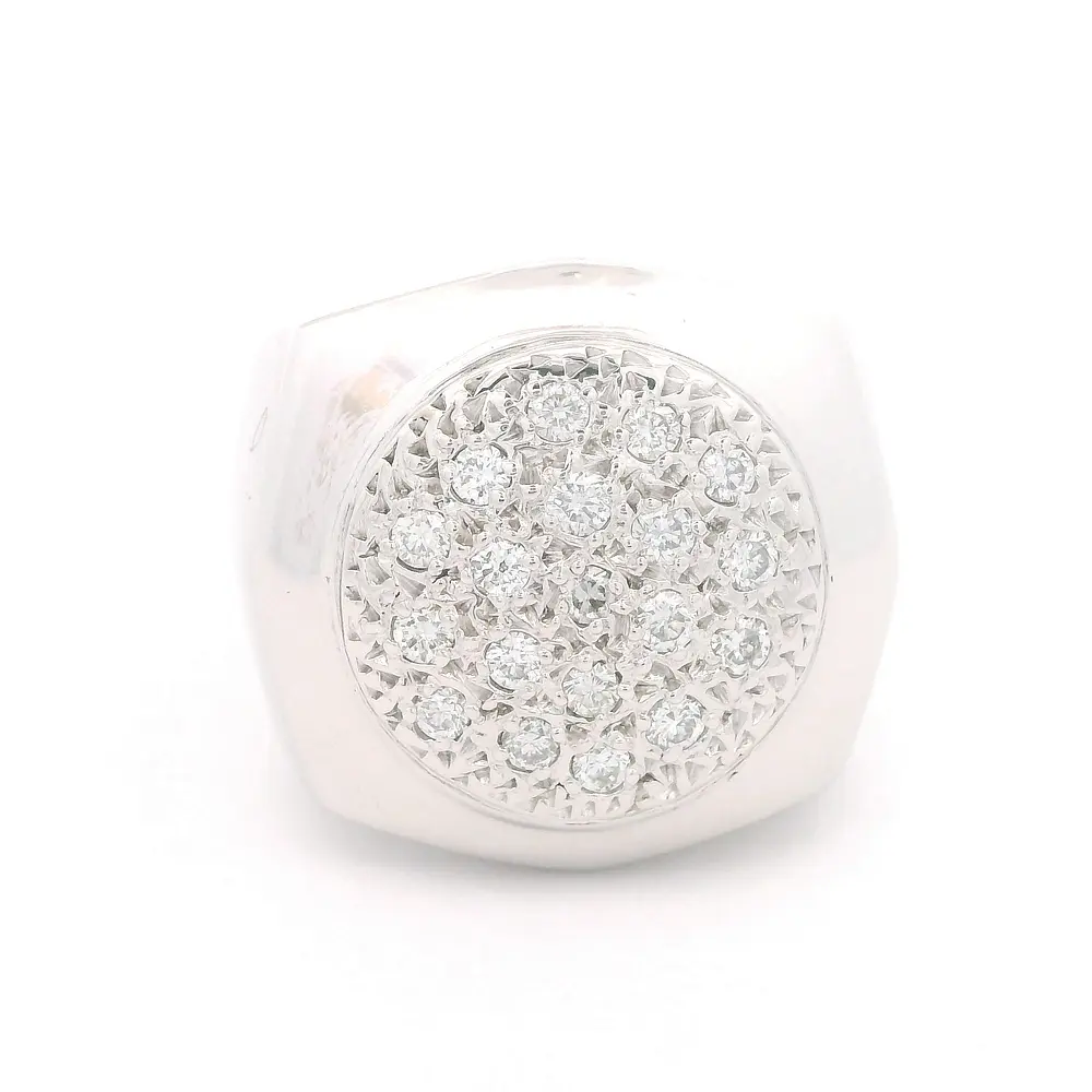 Anillo Oro 18K Bombe con Diamantes