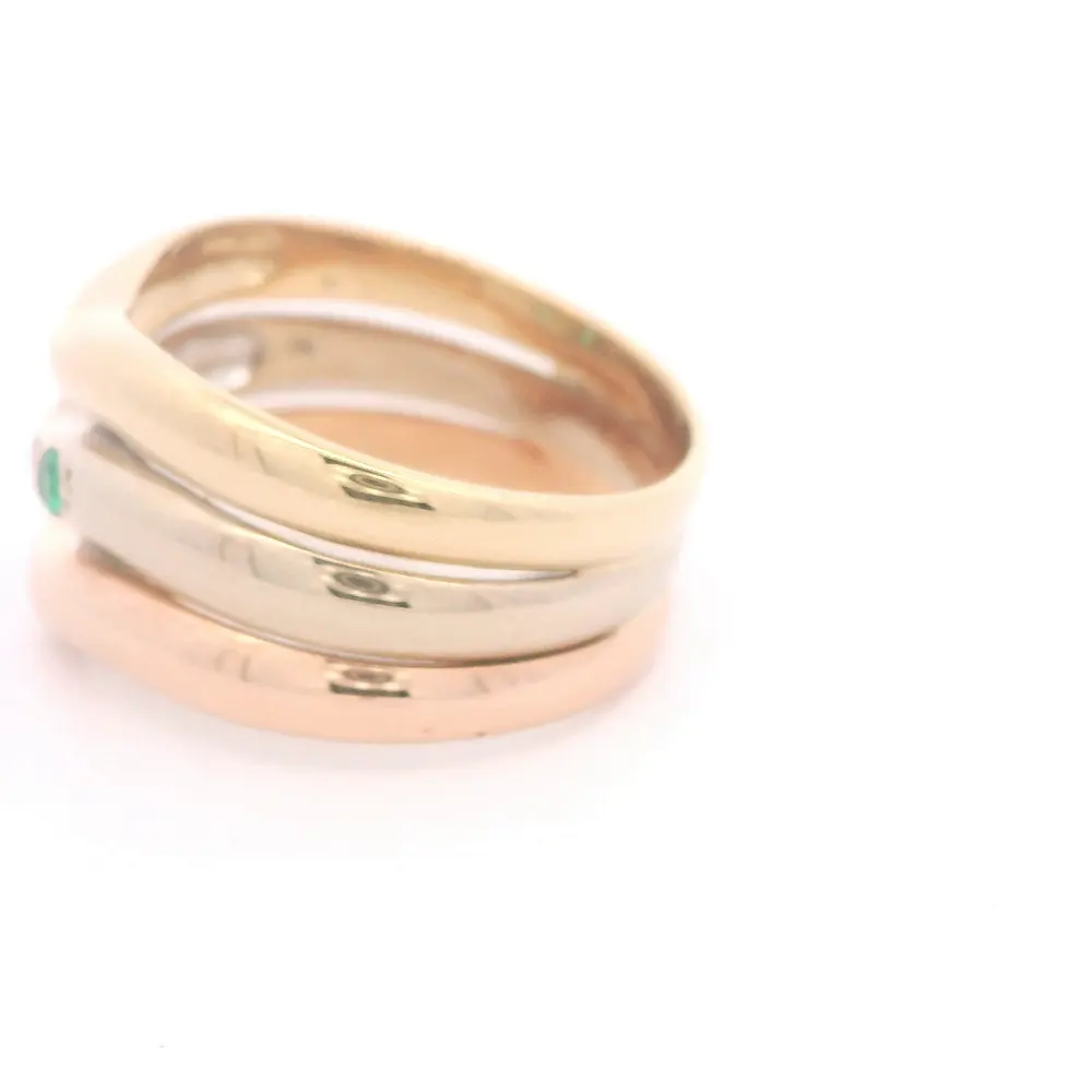 Anillo Oro 18K Ipsilon con Esmeraldas