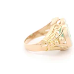 Anillo Oro 18K Halo con Esmeralda