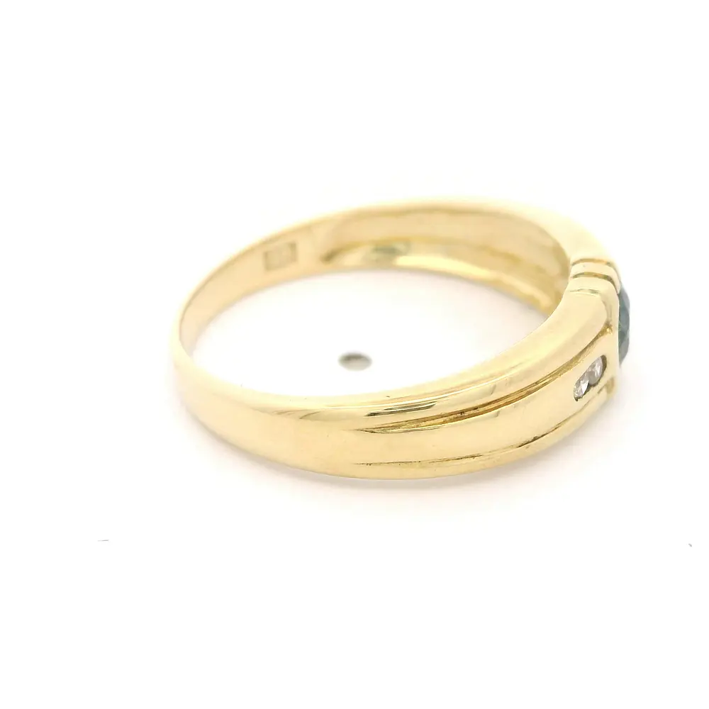 Anillo Oro 18K Bombe con Zafiro