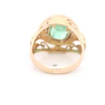 Anillo Oro 18K Halo con Esmeralda
