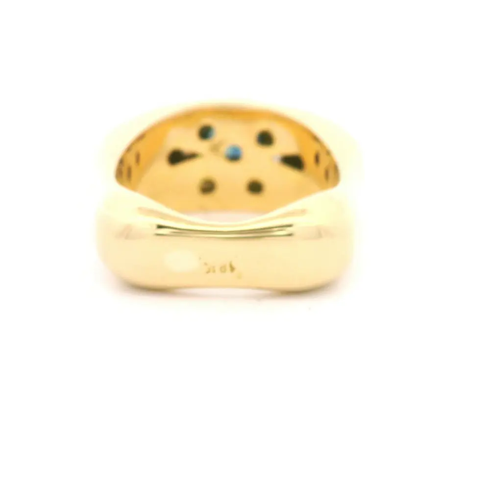 Anillo Oro 18K Bombe con Zafiro