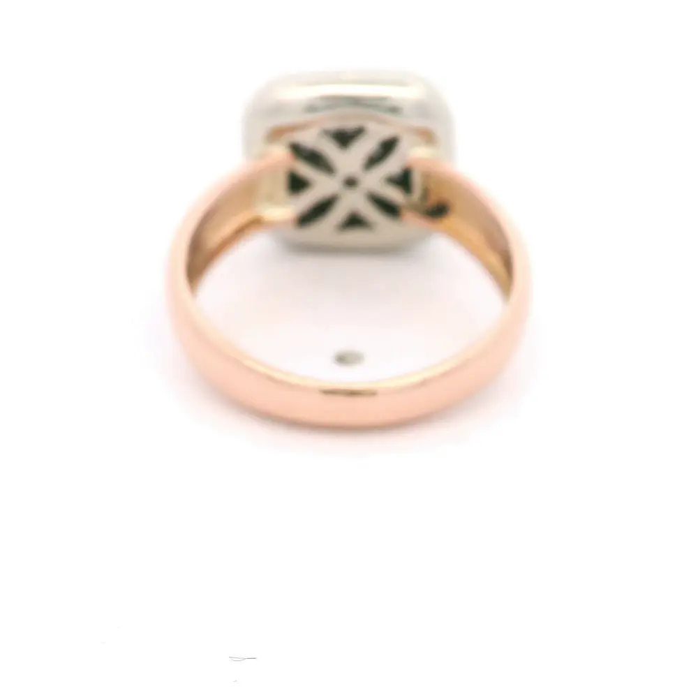 Anillo Oro 18K Halo con Diamantes