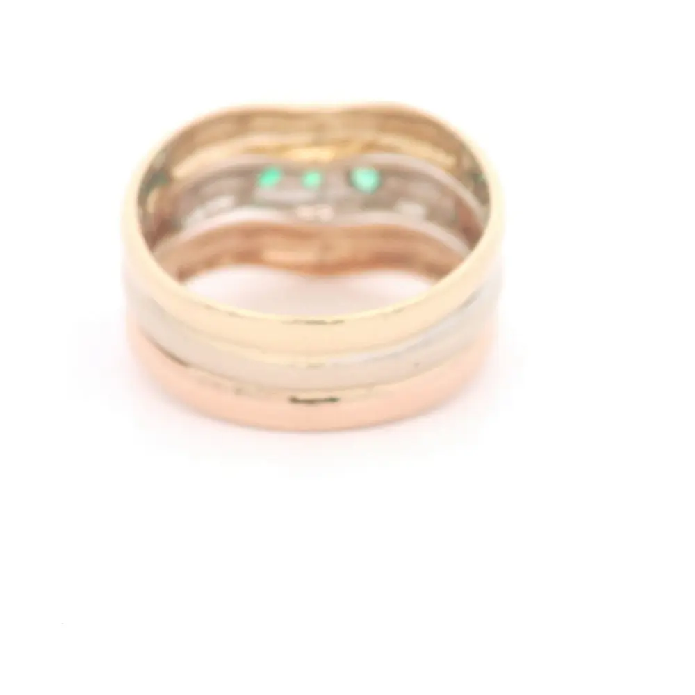 Anillo Oro 18K Ipsilon con Esmeraldas