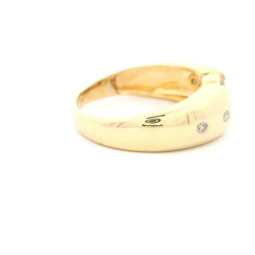 Anillo Oro 18K Bombe con Diamante
