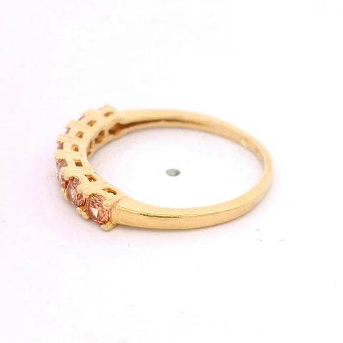 Anillo de Oro 18K Cintillo con 7 MCP Champagne