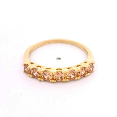 Anillo de Oro 18K Cintillo con 7 MCP Champagne