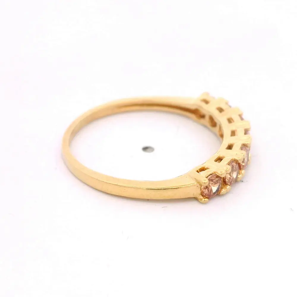 Anillo de Oro 18K Cintillo con 7 MCP Champagne