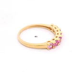 Anillo de Oro 18K Cintillo con 7 MCP Rosadas