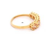 Anillo de Oro Amarillo 18K Cintillo con 5P Champagne