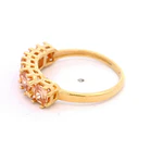 Anillo de Oro Amarillo 18K Cintillo con 5P Champagne