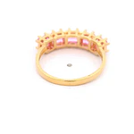Anillo de Oro Amarillo 18K Cintillo con 5P Rosadas