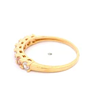 Anillo de Oro Amarillo 18K Cintillo con 4 MCP Incoloras y 3 MCP Champagne