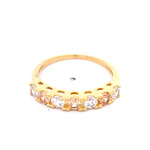 Anillo de Oro Amarillo 18K Cintillo con 4 MCP Incoloras y 3 MCP Champagne