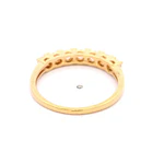 Anillo de Oro Amarillo 18K Cintillo con 4 MCP Incoloras y 3 MCP Champagne