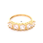 Anillo de Oro Amarillo 18K Cintillo con 5P Incoloras