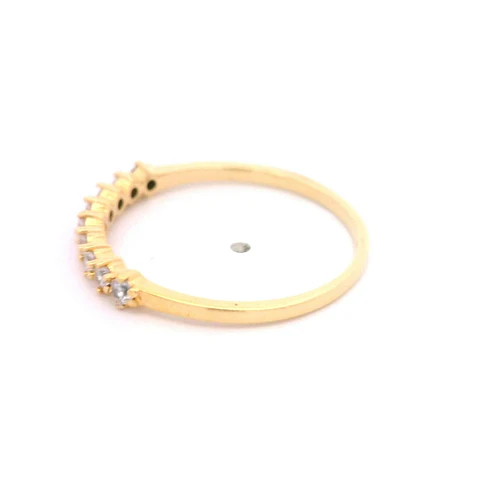 Anillo de Oro Amarillo 18K Cintillo con MCP Incoloras