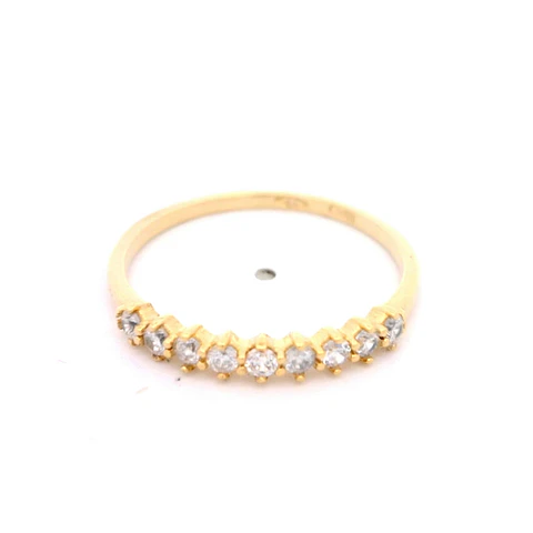 Anillo de Oro Amarillo 18K Cintillo con MCP Incoloras
